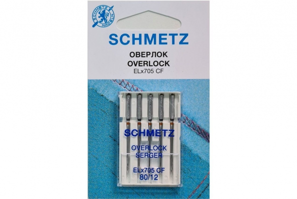 Иглы Schmetz для оверлока ELx705 CF №80, 5 шт в Красноперекопске