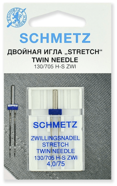 Иглы Schmetz стрейч двойные 130/705 H-S ZWI 4,0/75, 1 шт в Красноперекопске